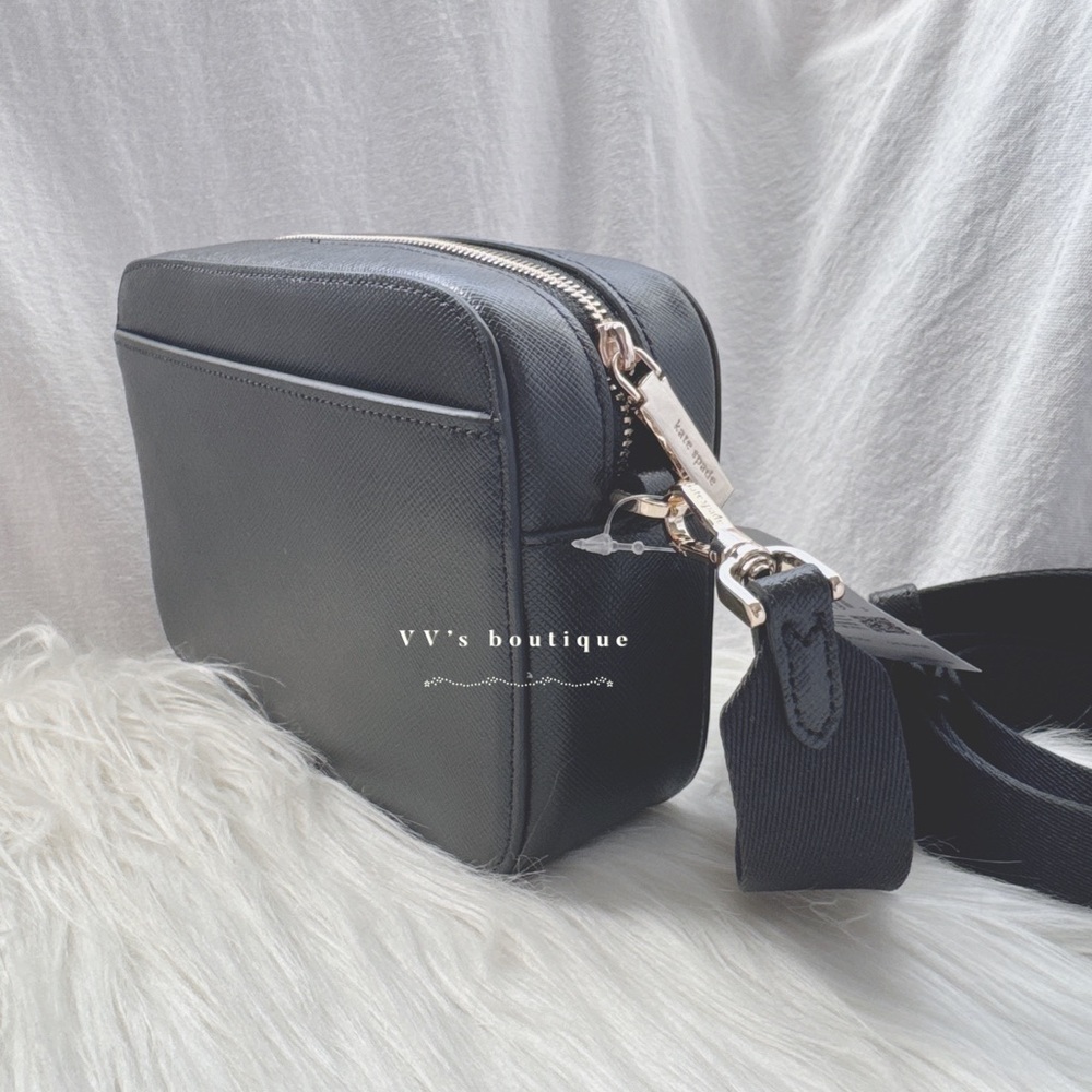NWT Kate Spade Madison Saffiano Leather Mini Camera Crossbody Bag Black KC584 - Picture 6 of 9